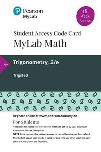 Enlarge image Cover: Mylab Math with Pearson Etext -- 18 Week Standalone Access Card -- For Trigonometry - Pearson