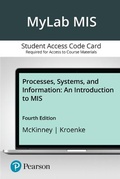 Cover: Mylab MIS with Pearson Etext for Processes, Systems, and Information - Pearson