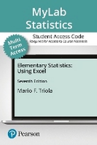 Enlarge image Cover: Mylab Statistics with Pearson Etext for Elementary Statistics Using Excel -- Access Card (24 Months) - Pearson