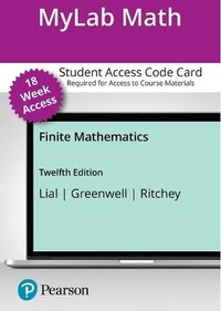Enlarge image Cover: Mylab Math with Pearson Etext -- Access Card -- For Finite Mathematics (18-Weeks) - Pearson