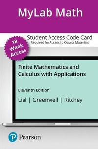 Enlarge image Cover: Mylab Math with Pearson Etext -- Access Card (18 Weeks) -- For Finite Mathematics and Calculus with Applications - Pearson