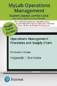 Enlarge image Cover: Mylab Operations Management with Pearson Etext -- Combo Access Card -- For Operations Management - Pearson