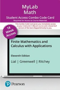 Enlarge image Cover: Mylab Math with Pearson Etext -- Combo Access Card -- For Finite Mathematics and Calculus with Applications (18 Weeks) - Pearson