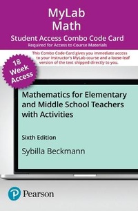 Enlarge image Cover: Mylab Math with Pearson Etext -- Combo Access Card -- For Mathematics for Elementary and Middle School Teachers with Activities-- 18 Weeks - Pearson