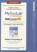 Cover: NEW MyLab Statistics with Pearson eText -- Standalone Access Card -- for Statistics for Psychology - Pearson