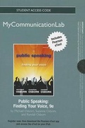 Cover: NEW MyLab Communication with Pearson eText -- Standalone Access Card -- for Public Speaking - Pearson