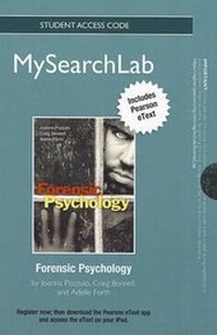 Enlarge image Cover: MyLab Search with Pearson eText -- Standalone Access Card -- for Forensic Psychology - Pearson