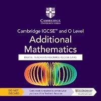 Enlarge image Cover: Cambridge IGCSE (TM) and O Level Additional Mathematics Digital Teacher's Resource - Individual User Licence Access Card (5 Years' Access) - Cambridge University Press