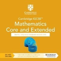 Enlarge image Cover: Cambridge IGCSE (TM) Mathematics Core and Extended Digital Teacher's Resource - Individual User Licence Access Card (5 Years' Access) - Cambridge University Press