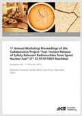 Cover: 1st Annual Workshop Proceedings of the Collaborative Project "Fast / Instant Release of Safety Relevant Radionuclides from Spent Nuclear Fuel" - KIT Scientific Publishing
