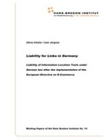 Cover: Liability for Links in Germany - Hans-Bredow-Institut