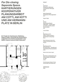 Enlarge image Cover: For Dis-closing Separate Space - Universität der Künste Berlin