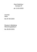 Cover: Park McArthur. Contact M - K&ouml;nig, Walther