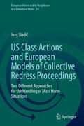 Cover: US Class Actions and European Models of Collective Redress Proceedings - Springer