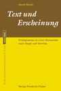 Cover: Text und Erscheinung - Pustet, F