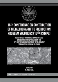 Enlarge image Cover: 16th Conference on Contribution of Metallography to Production Problem Solutions (16th ICMPPS) - Trans Tech Publications Ltd