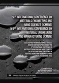 Cover: 9th Intern. Conf. on Materials Engineering and Nano Sciences (ICMENS) & 9th Intern. Conf. on Material Engineering and Manufacturing (ICMEM) - Trans Tech Publications Ltd