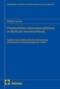 Cover: Privatrechtliche Informationspflichten im Recht der Investmentfonds - Nomos