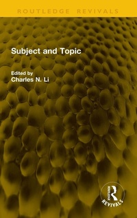 Enlarge image Cover: Subject and Topic - Taylor & Francis