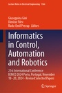 Cover: Informatics in Control, Automation and Robotics - Springer