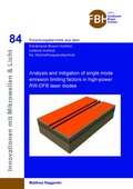 Cover: Analysis and mitigation of single mode emission limiting factors in high-power RW-DFB laser diodes - Cuvillier Verlag