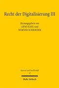 Cover: Recht der Digitalisierung III - Mohr Siebeck