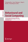 Cover: Behavioural and Social Computing - Springer