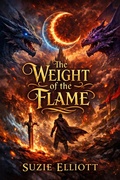 Cover: The Weight of The Flame (The Gates of Liraeth, #2) - Atreju Gold Fantasy Works