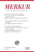 Cover: MERKUR 1/2026, Jg.80 - Klett-Cotta