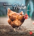 Cover: H&uuml;hner Postkartenkalender 2027 - Ach, du verr&uuml;cktes Huhn! - Heye