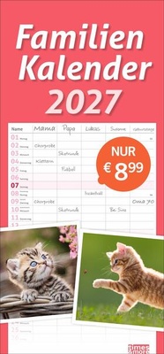 Bild vergrößern Bild: times&more Katzen Familienplaner 2027 - Heye