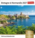 Cover: Bretagne & Normandie Sehnsuchtskalender 2027 - Wochenkalender mit 53 Postkarten - Harenberg