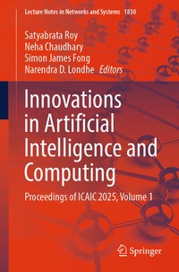 Enlarge image Cover: Innovations in Artificial Intelligence and Computing - Springer