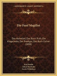 Enlarge image Cover: Die Funf Megillot - Kessinger Publishing