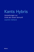 Cover: Kants Hybris - Meiner