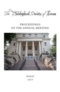 Cover: Philosophical Society of Texas, Proceedings of the Annual Meeting - Philosophical Society of Texas