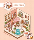 Cover: Cute 'n' Cozy Sticker Therapy: Cozy Town - Skittledog