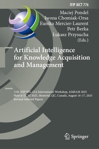 Enlarge image Cover: Artificial Intelligence for Knowledge Acquisition and Management - Springer