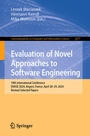 Cover: Evaluation of Novel Approaches to Software Engineering - Springer