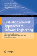 Cover: Evaluation of Novel Approaches to Software Engineering - Springer