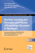 Cover: Machine Learning and Principles and Practice of Knowledge Discovery in Databases - Springer