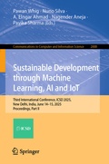 Cover: Sustainable Development through Machine Learning, AI and IoT - Springer