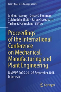 Enlarge image Cover: Proceedings of the International Conference on Mechanical, Manufacturing and Plant Engineering - Springer
