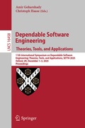 Cover: Dependable Software Engineering. Theories, Tools, and Applications - Springer