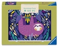 Cover: Minipuzzle 100 Teile - L&auml;chelndes lila Faultier - Ravensburger