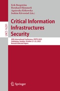 Cover: Critical Information Infrastructures Security - Springer