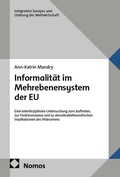 Cover: Informalit&auml;t im Mehrebenensystem der EU - Nomos