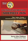 Cover: Louisiana Notary Exam Sidepiece 2026: Tips, Index, Forms - Essentials Missing in the Official Book - Quid Pro, LLC