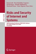 Cover: Risks and Security of Internet and Systems - Springer