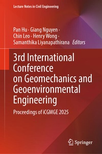 Enlarge image Cover: 3rd International Conference on Geomechanics and Geoenvironmental Engineering - Springer